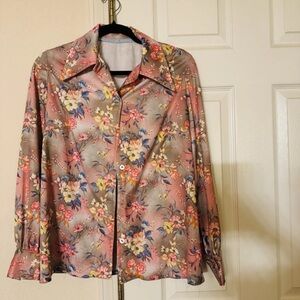 70s vintage Dagger Collar Floral FUN! Be unique